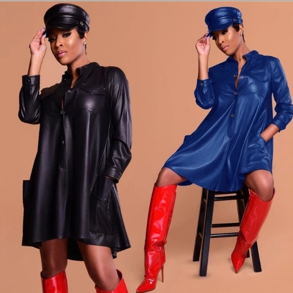 FAUX LEATHER DRESS - Picture 2 of 2
